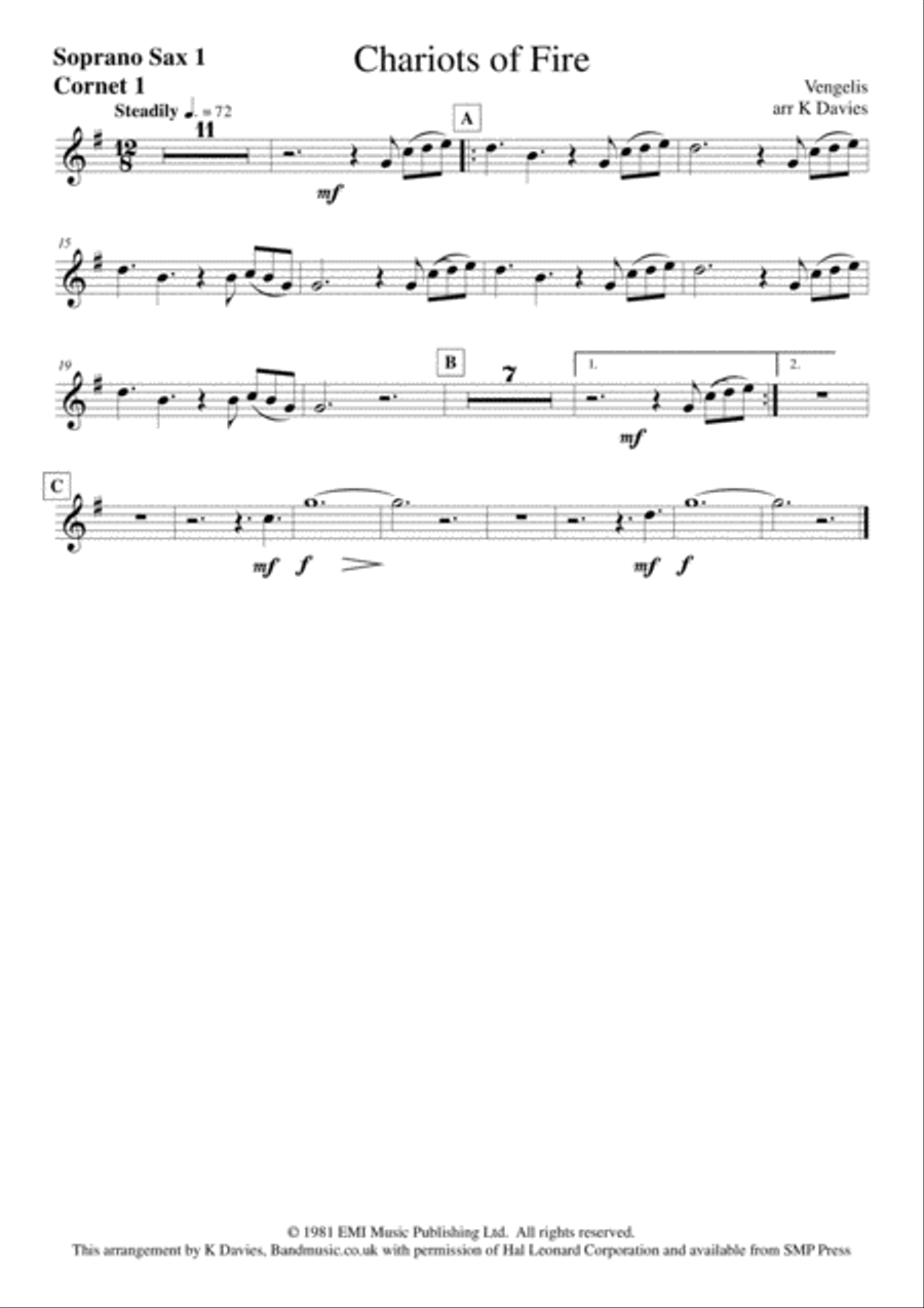 Chariots Of Fire from the Feature Film CHARIOTS OF FIRE Large Ensemble scores gallery preview page 5