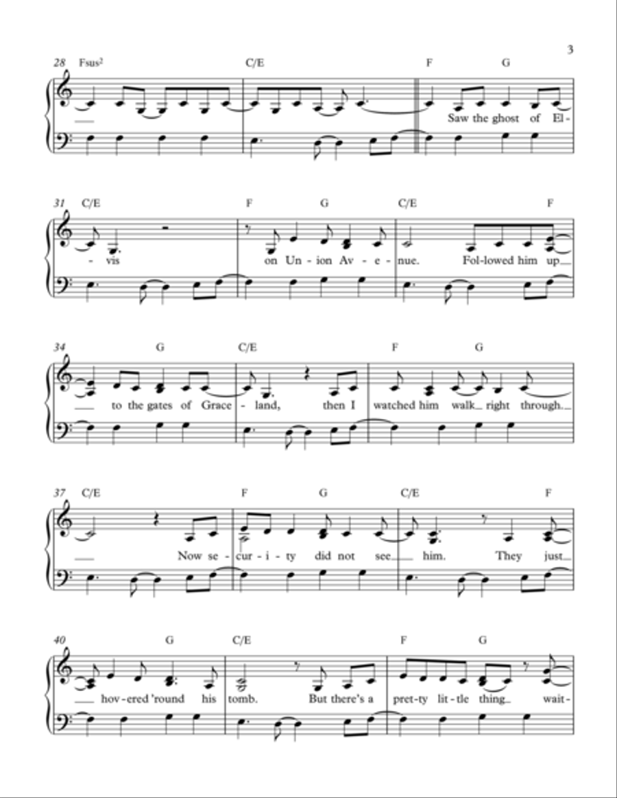 Walking In Memphis Piano, Vocal, Guitar scores gallery preview page 3
