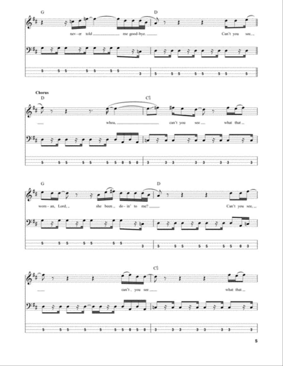 Can't You See Guitar Tablature scores gallery preview page 5