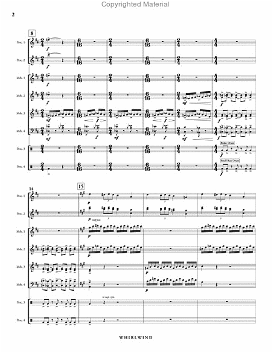 Whirlwind Percussion Ensemble scores gallery preview page 3