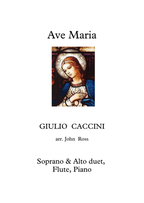 Book cover for Ave Maria (Caccini) (Soprano, Alto, Flute, Piano)