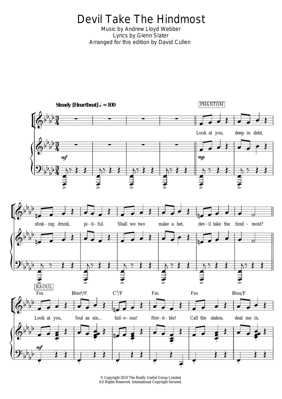 Devil Take The Hindmost (from Love Never Dies) Guitar scores gallery preview page 1
