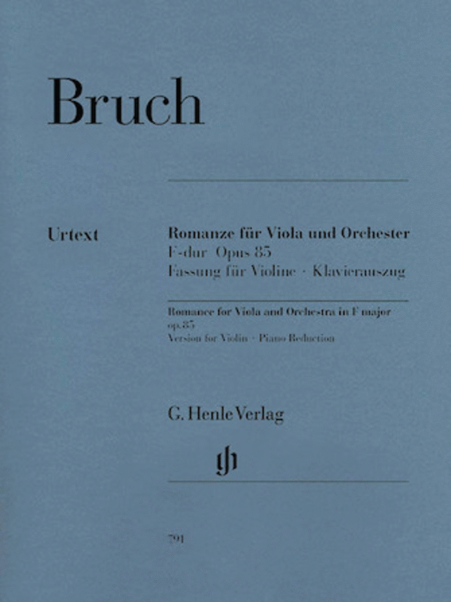 Max Bruch : Romances Op. 85  for Viola and Orchestra