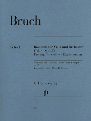 Book cover for Romance for Viola and Orchestra in F Major Op. 85