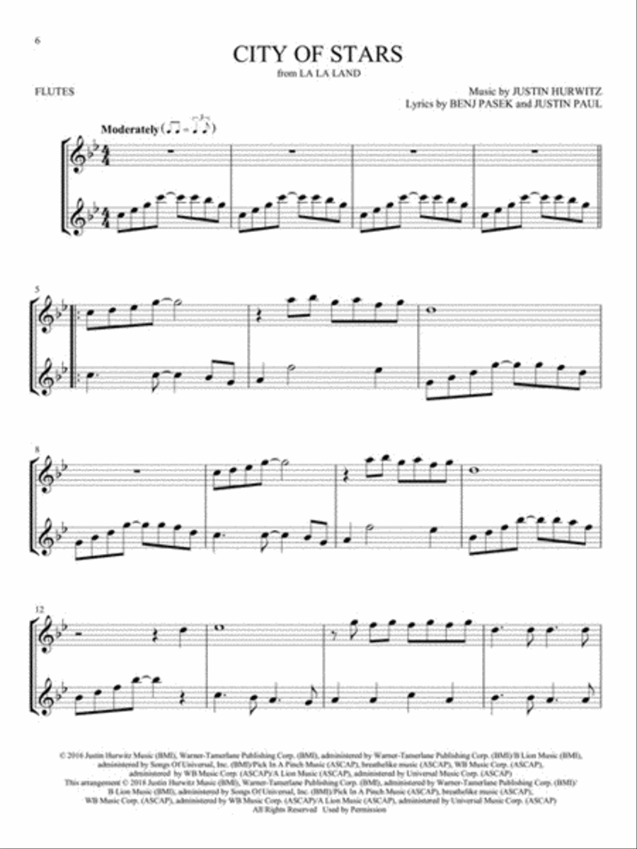 Movie Songs for Two Flutes Flute Duet scores gallery preview page 4