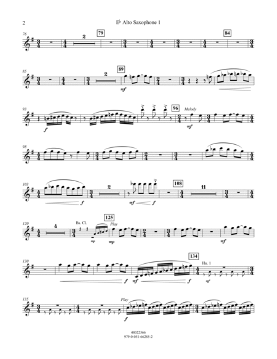 Awakening... - Eb Alto Saxophone 1 Concert Band scores gallery preview page 2