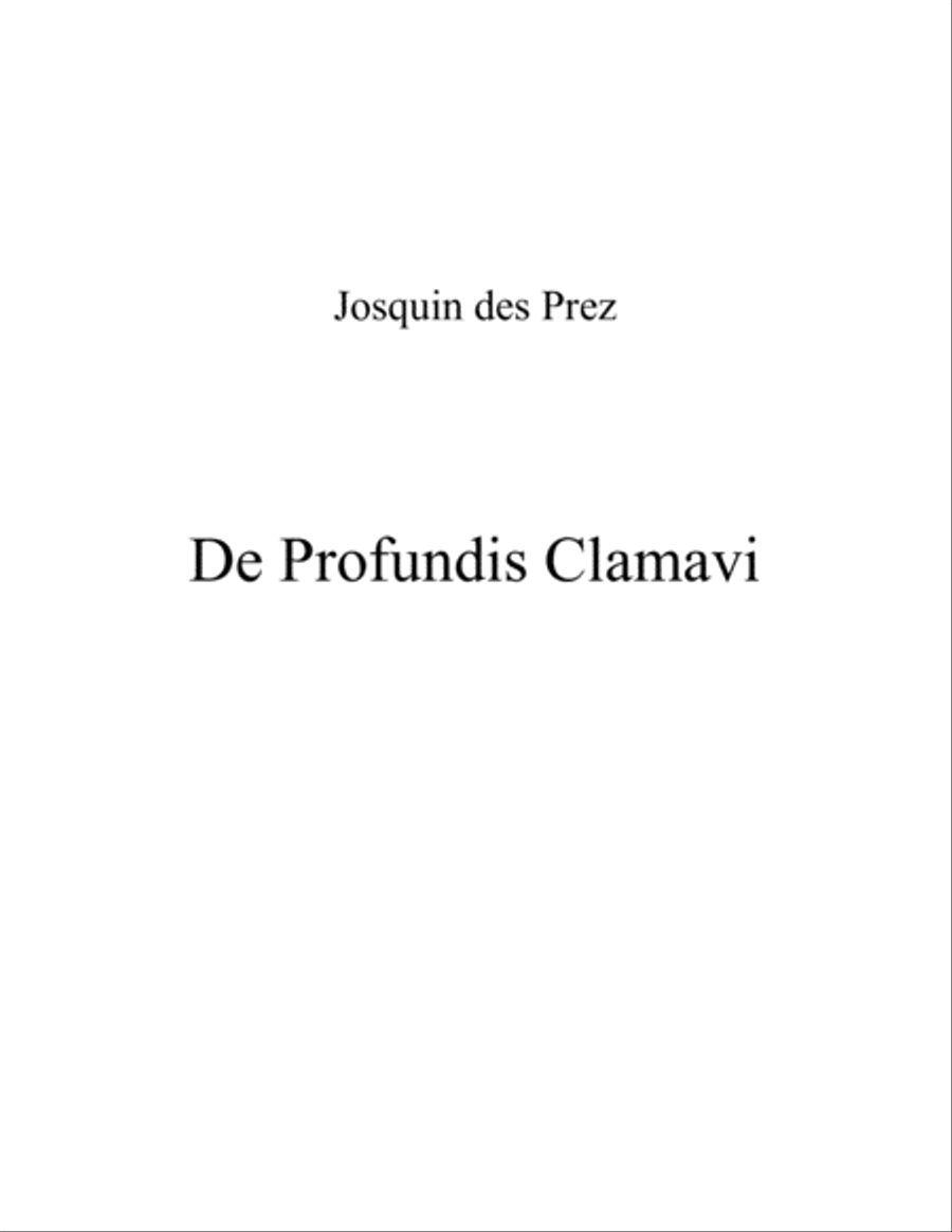 Josquin des Prez: De Profundis Clamavi Choir scores gallery preview page 1