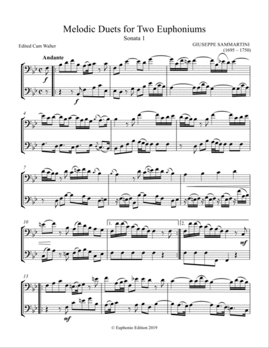 Melodic Duets for Two Euphoniums Brass Duet scores gallery preview page 2