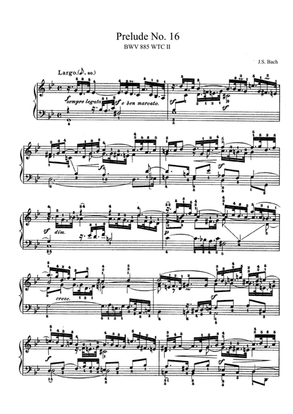Bach Prelude and Fugue No. 16 BWV 885 in G Minor The Well-Tempered Clavier Book II