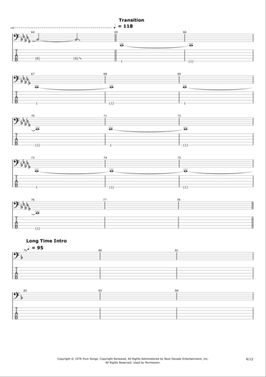 Foreplay/long Time Bass Guitar scores gallery preview page 4