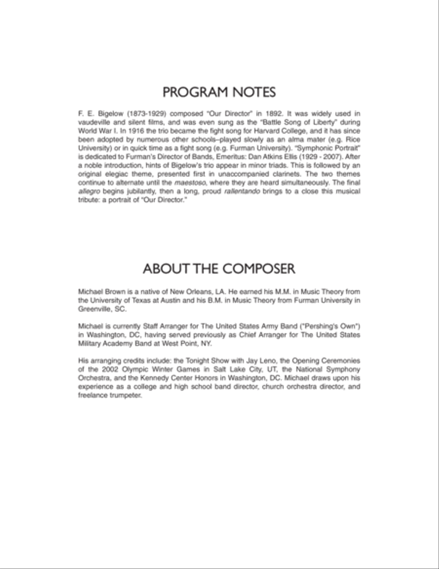 Symphonic Portrait (based on Our Director) - Full Score Score scores gallery preview page 2