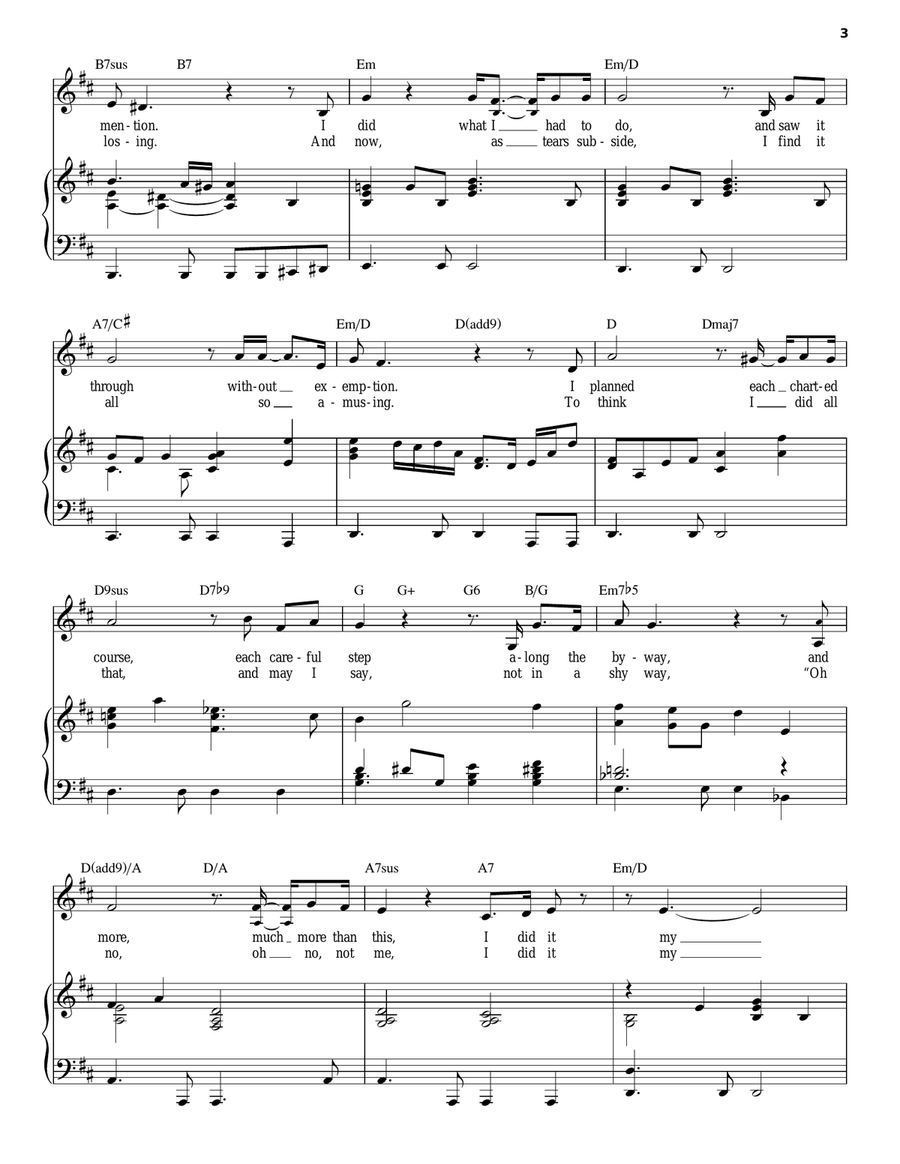 My Way Piano, Vocal scores gallery preview page 3