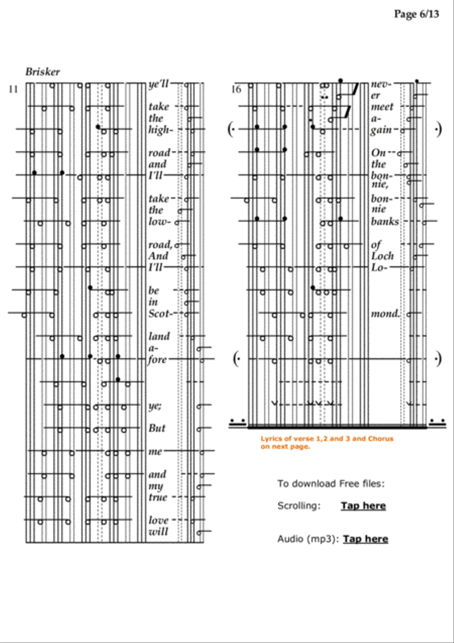 The Last Rose of Summer, Loch Lomond, Annie Laurie, Bluebells of Scotland - KlavarScore notation Voice scores gallery preview page 6