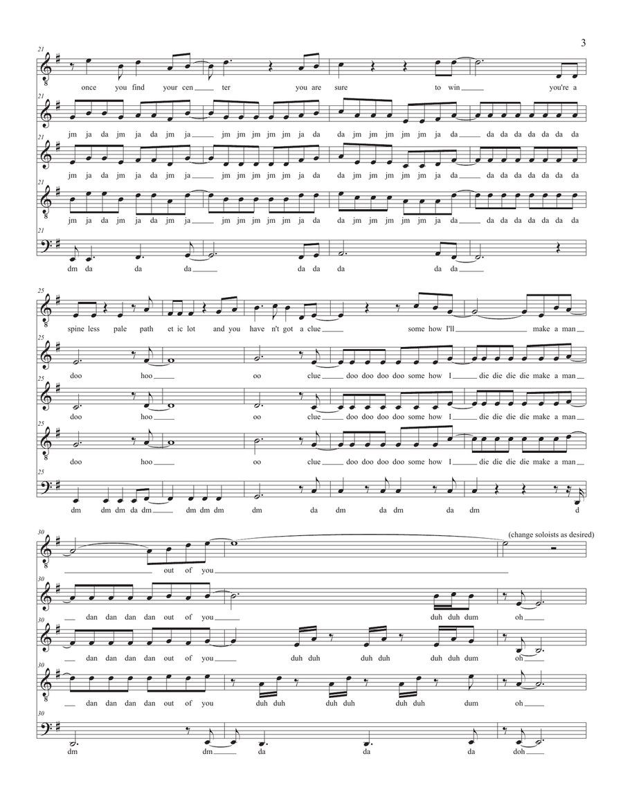 I'll Make A Man Out Of You 4-Part scores gallery preview page 3