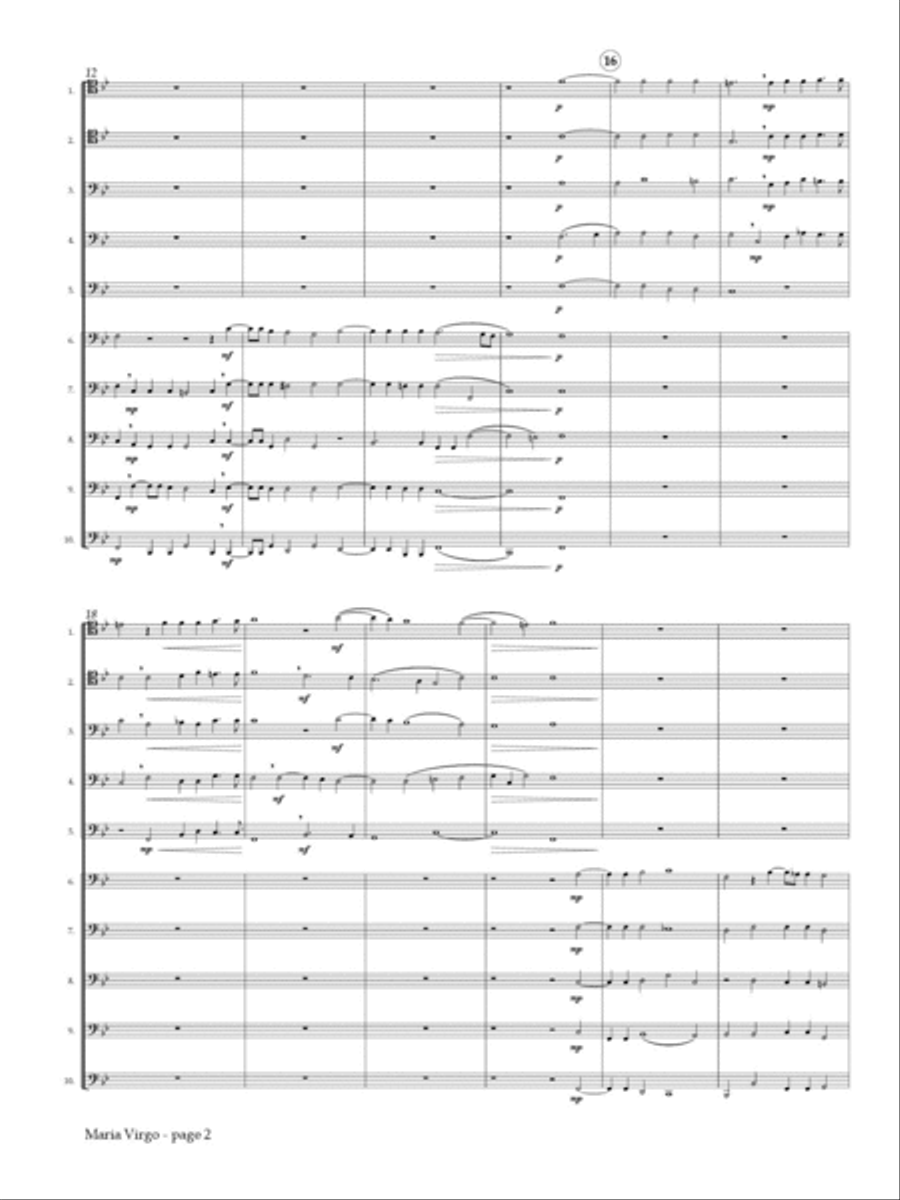 Maria Virgo from 'Sacrae Symphoniae', Book 1 for 10 Bassoons School and Community scores gallery preview page 3