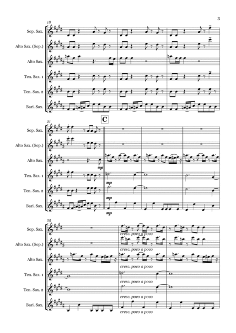 Ghostbusters Saxophone Quintet scores gallery preview page 3