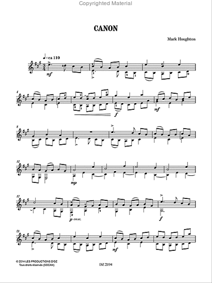 25 Sketches - Canon Classical Guitar scores gallery preview page 2