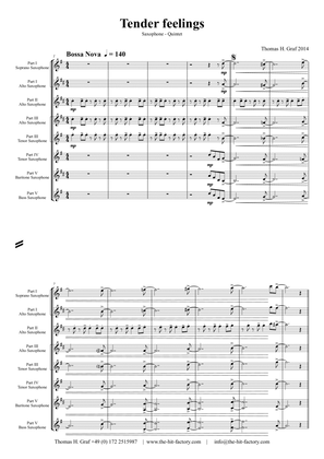 Tender feelings - Bossa Nova/Samba - Saxophone Quintet - D-Minor