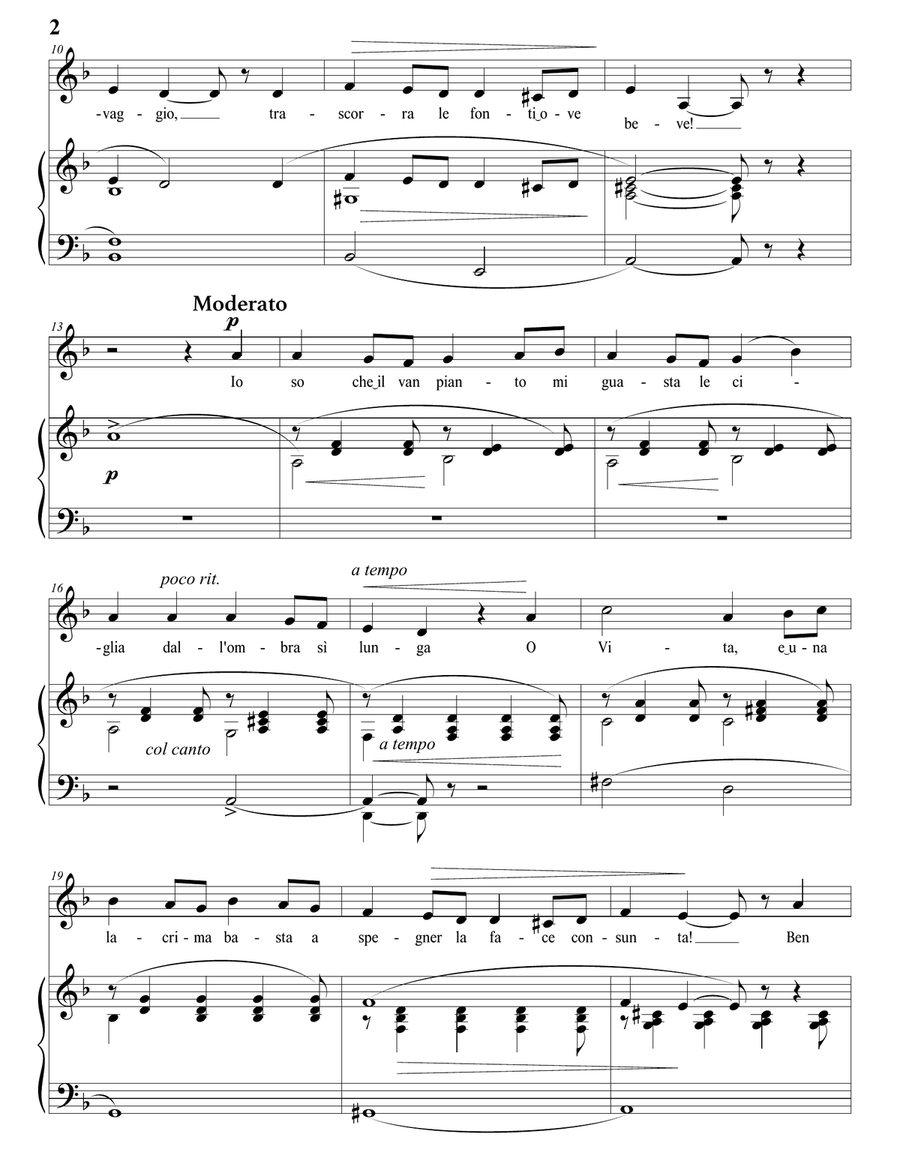 TOSTI: Che dici, o parola del Saggio? (transposed to D minor) Piano, Vocal scores gallery preview page 3