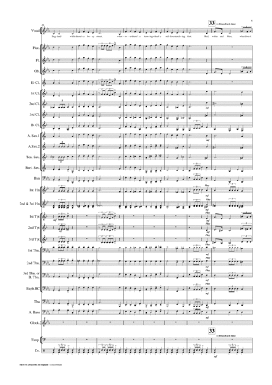 There'll Always Be An England Concert Band scores gallery preview page 6