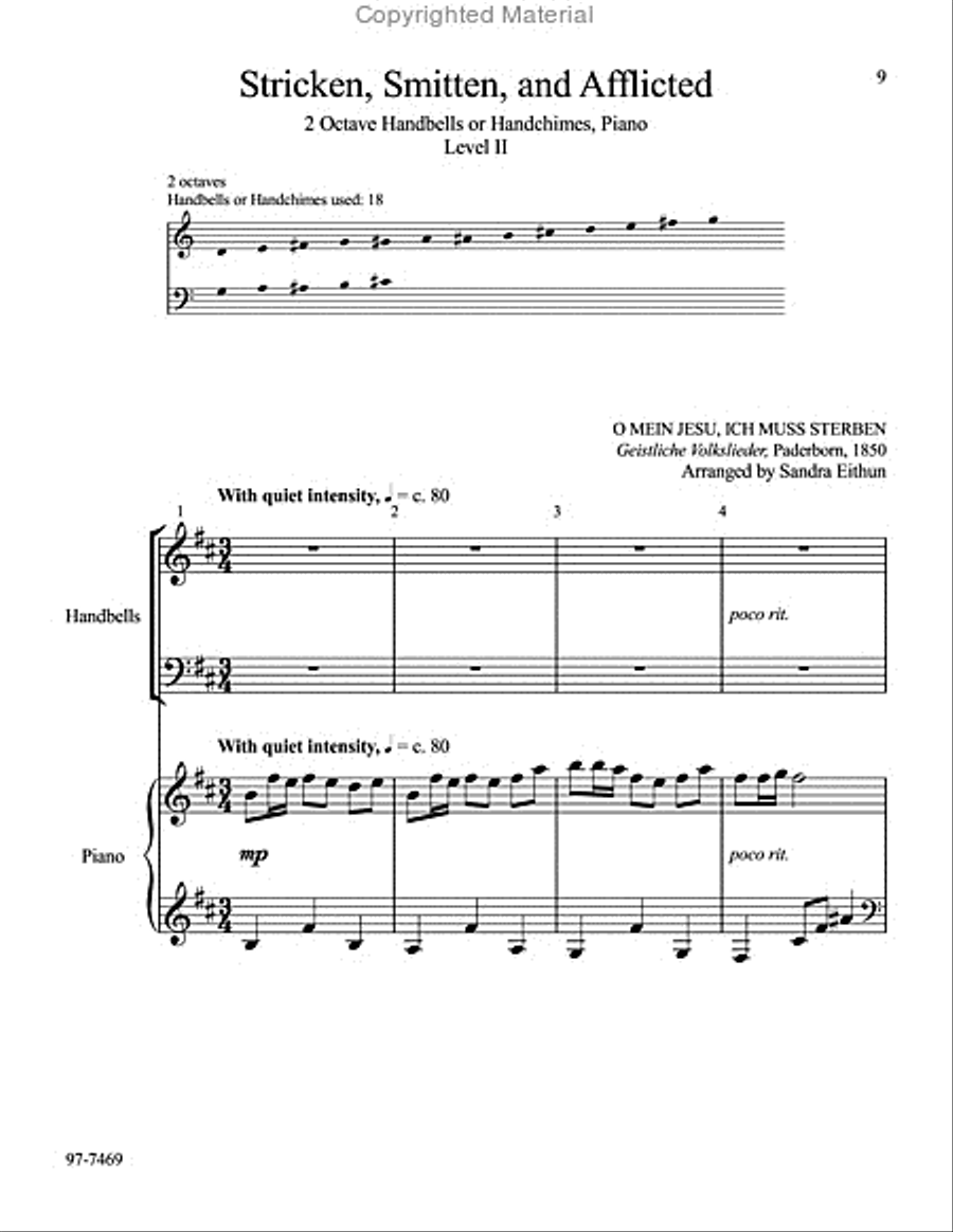 Lenten Folio for Handbells and Piano Handbell Choir scores gallery preview page 9