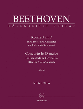 Book cover for Concerto for Piano and Orchestra D major op. 61