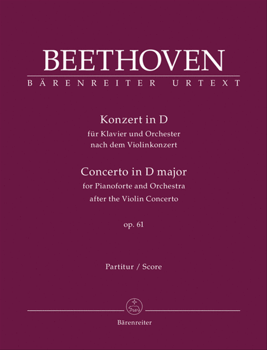 Book cover for Concerto for Piano and Orchestra D major op. 61