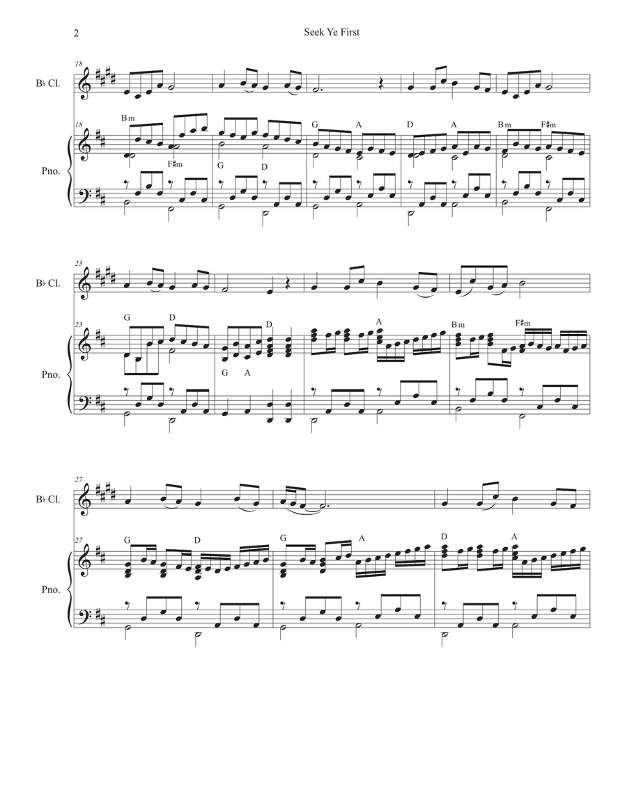 Seek Ye First Seek Ye First B-Flat Clarinet scores gallery preview page 2