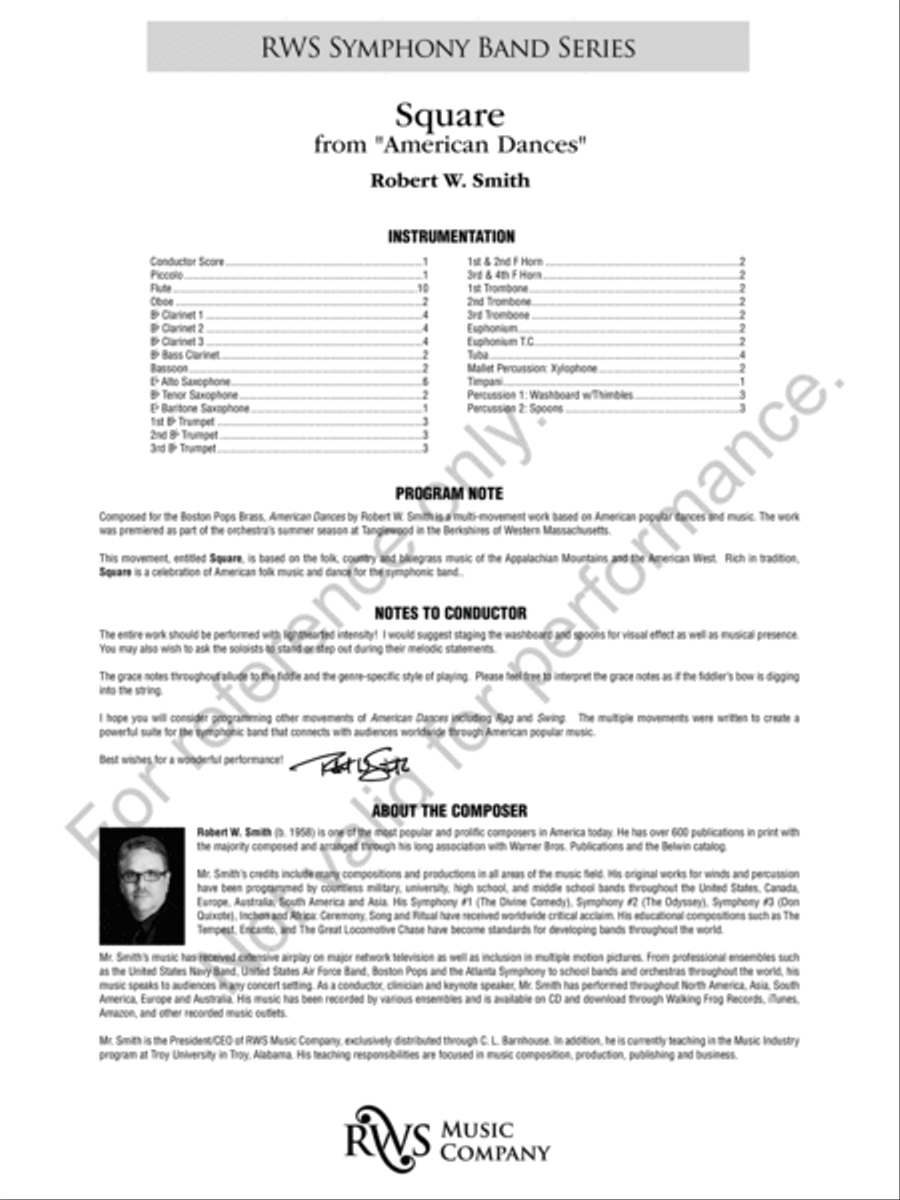 Square Square Concert Band scores gallery preview page 3