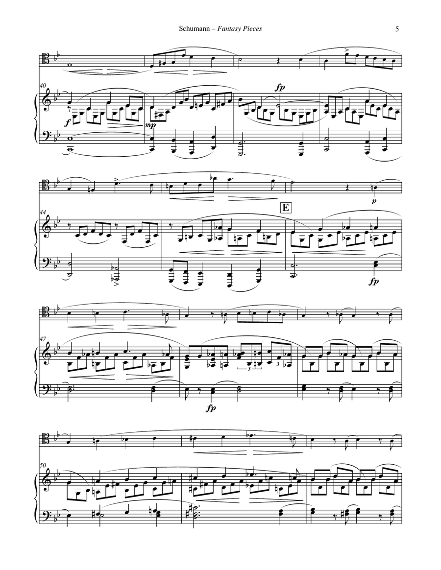 Fantasy Pieces, Opus 73 for Trombone and Piano Piano scores gallery preview page 5