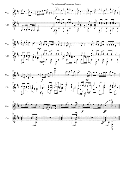 Variations on Camptown Races for violin and guitar image number null