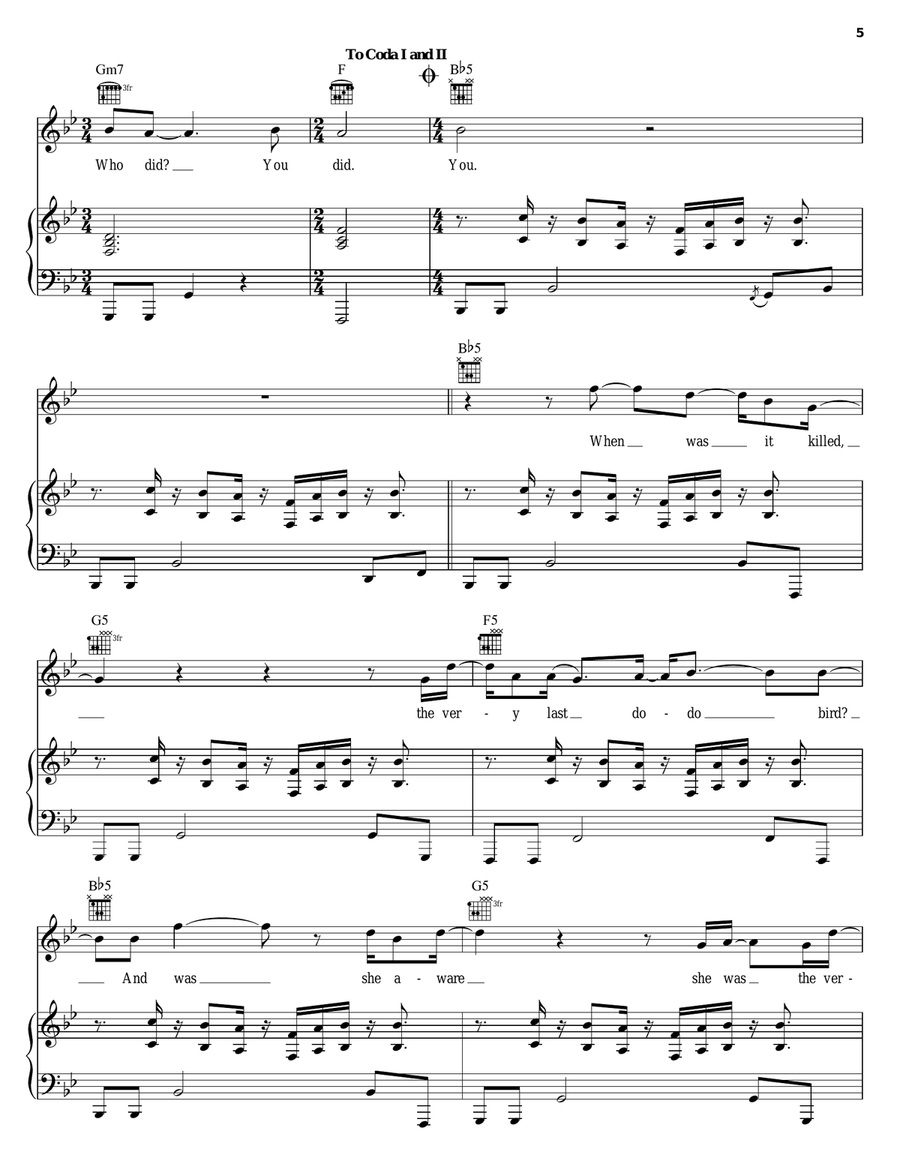 Dodo Piano, Vocal, Guitar scores gallery preview page 5