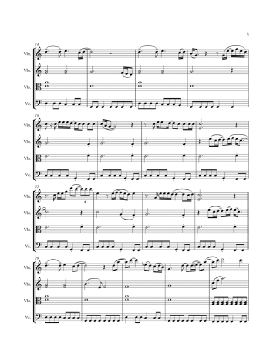 Sweetest Thing String Quartet scores gallery preview page 5