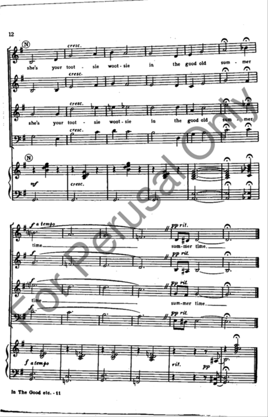 In The Good Old Summertime 4-Part scores gallery preview page 12