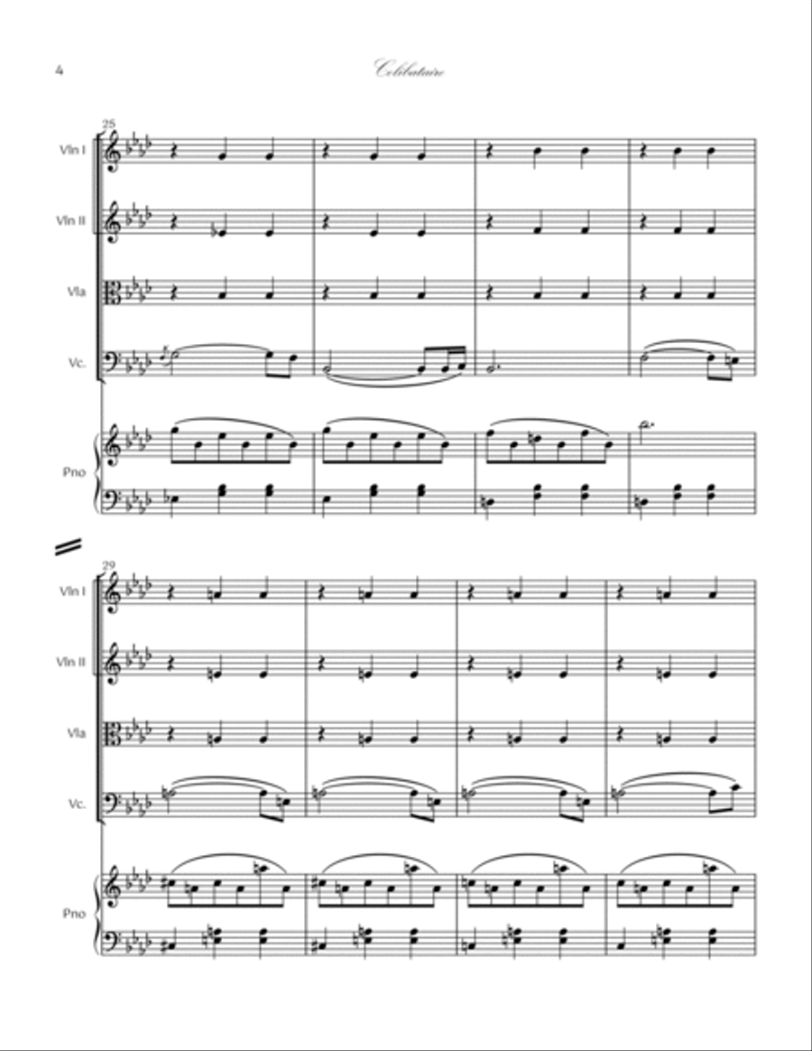 05. Celibataire Piano Quintet Piano Quintet scores gallery preview page 4