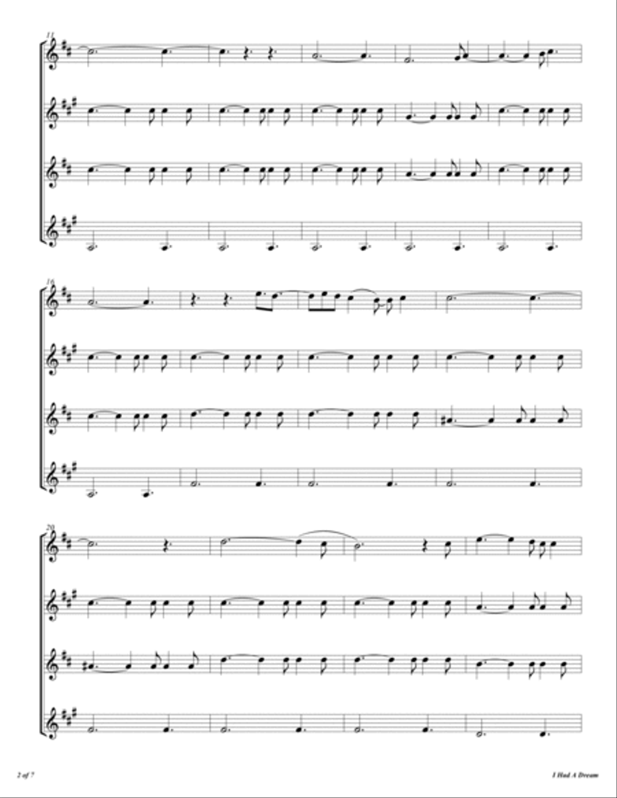 I Had A Dream Woodwind Quartet scores gallery preview page 3