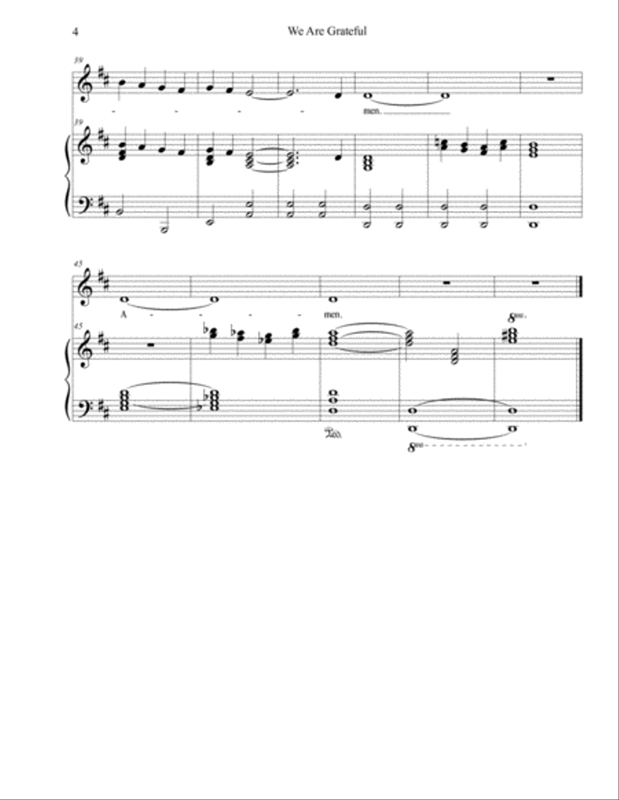 We Are Grateful (Church Without Walls) Unison Choir scores gallery preview page 4