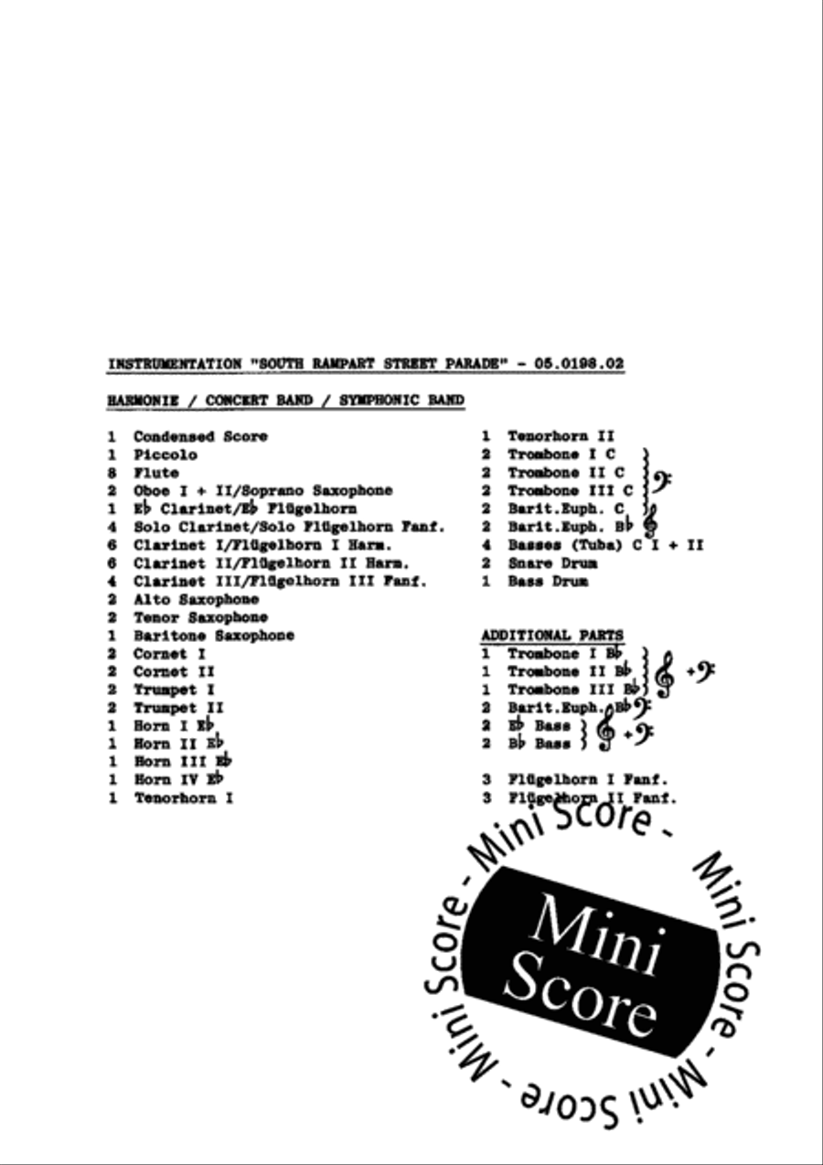 South Rampart Street Parade Fanfare Band scores gallery preview page 3