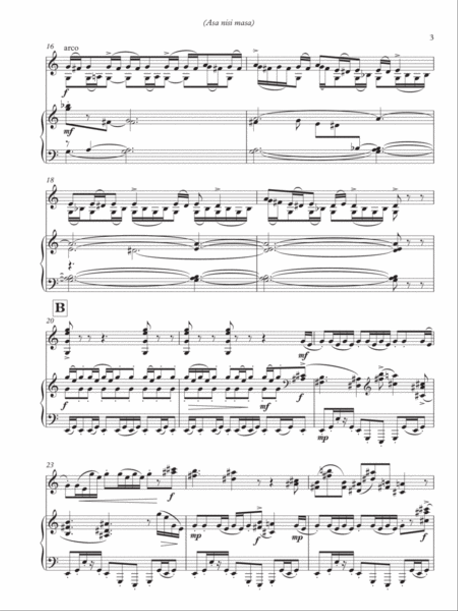 [Carlsen] Asa Nisi Masa (Duo Arrangement) Violin Solo scores gallery preview page 5