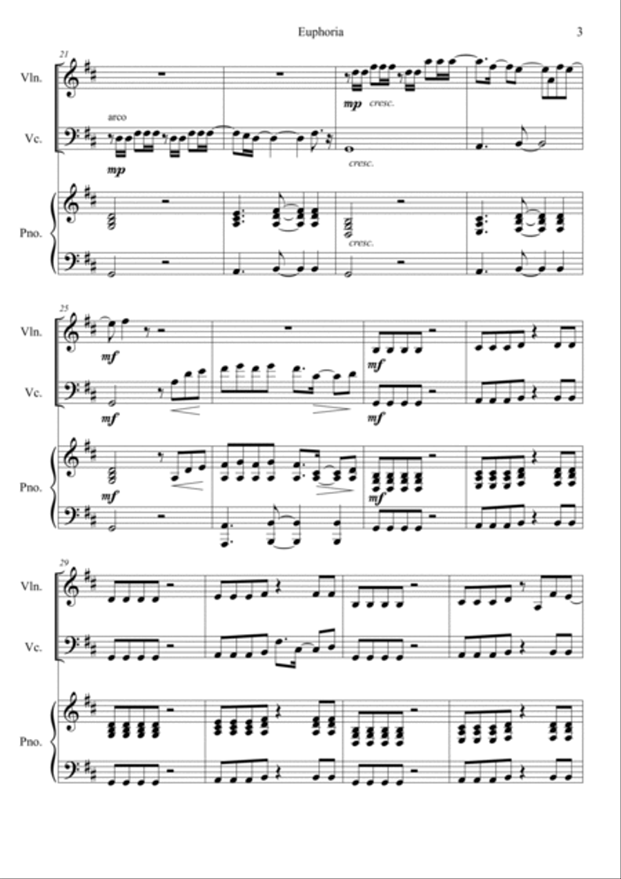 Euphoria Euphoria Piano Trio scores gallery preview page 3
