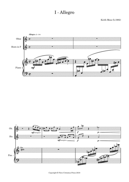 Trio Nº6 - for Oboe, Horn, Piano & Prepared Piano image number null