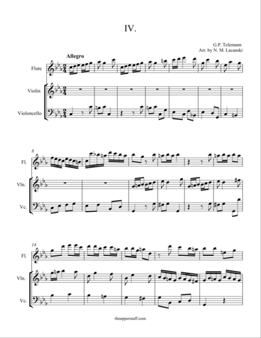 Sonata in C Minor Movement IV Sonata in C Minor Movement IV Small Ensemble scores gallery preview page 1