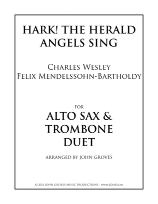 Book cover for Hark! The Herald Angels Sing - Alto Sax & Trombone Duet