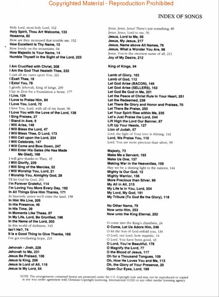 Songs for Praise and Worship Piano, Vocal, Guitar scores gallery preview page 3