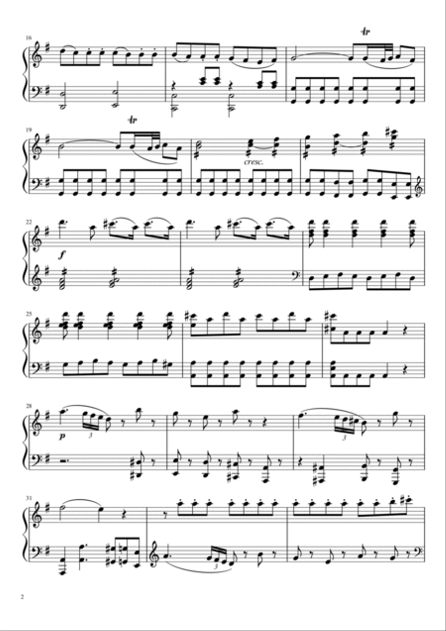 Mozart - Eine Kleine Nachtmusik - A Little Night Music - K.525 - For Easy Piano Easy Piano scores gallery preview page 2