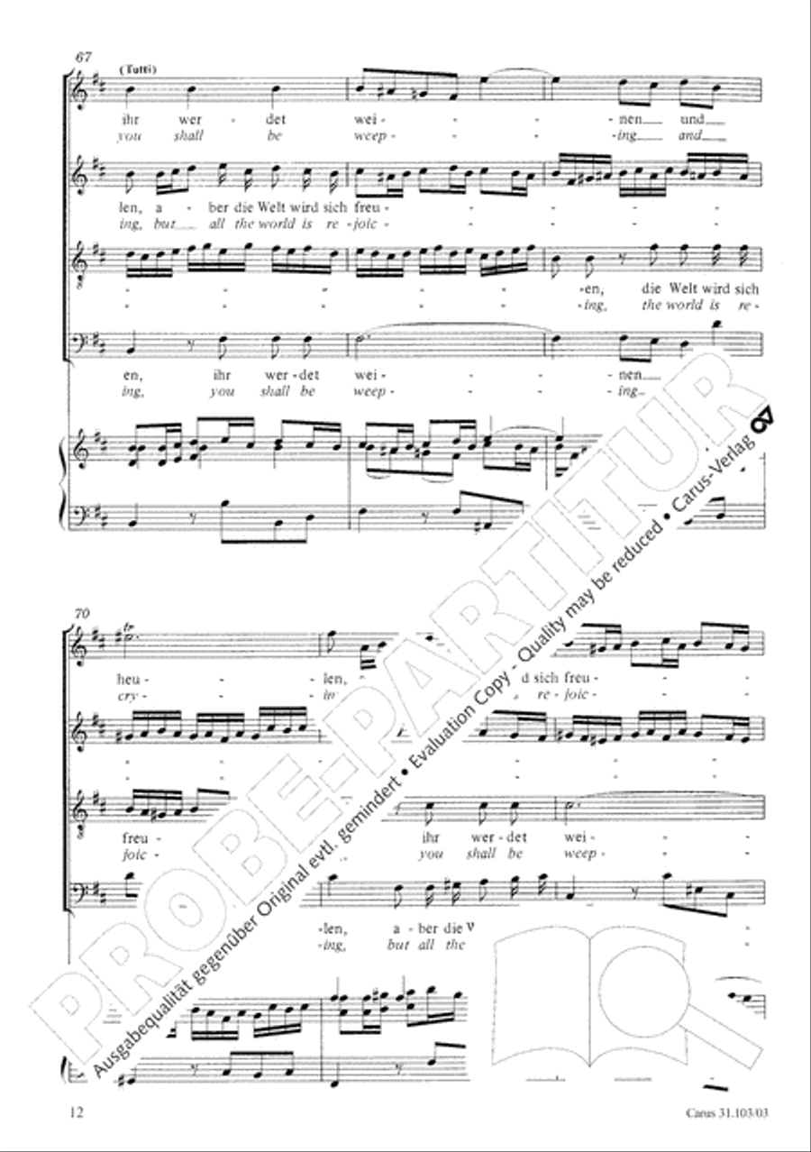 You shall be weeping and crying (Ihr werdet weinen und heulen) 4-Part scores gallery preview page 13