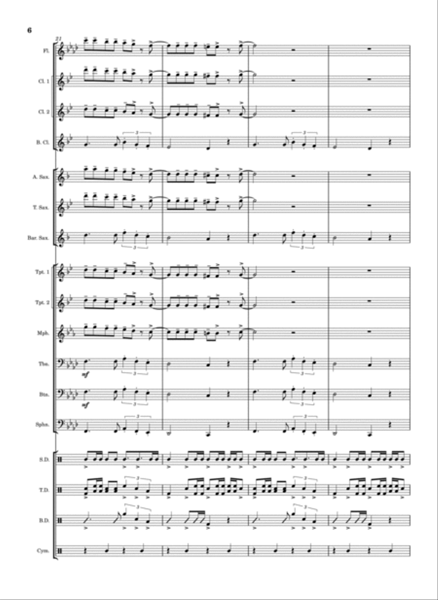 Seven Nation Army - Score Only Marching Band scores gallery preview page 6