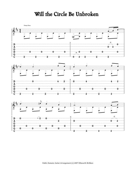 Will the Circle Be Unbroken (For Fingerstyle Guitar Tuned CGDGAD) image number null