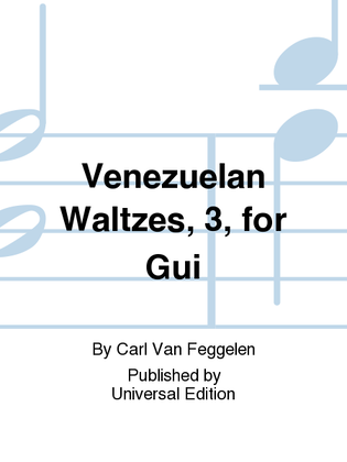 Book cover for Venezuelan Waltzes, 3, for Gui
