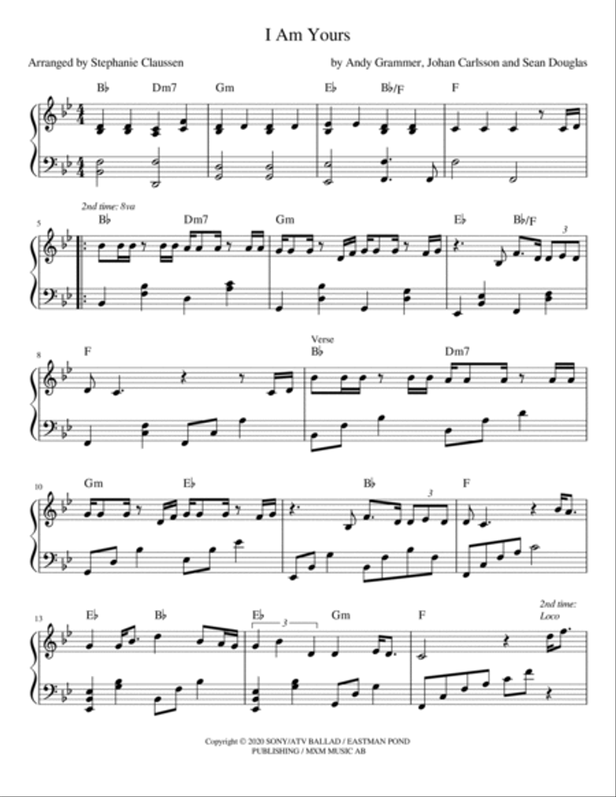 I Am Yours Harp scores gallery preview page 2